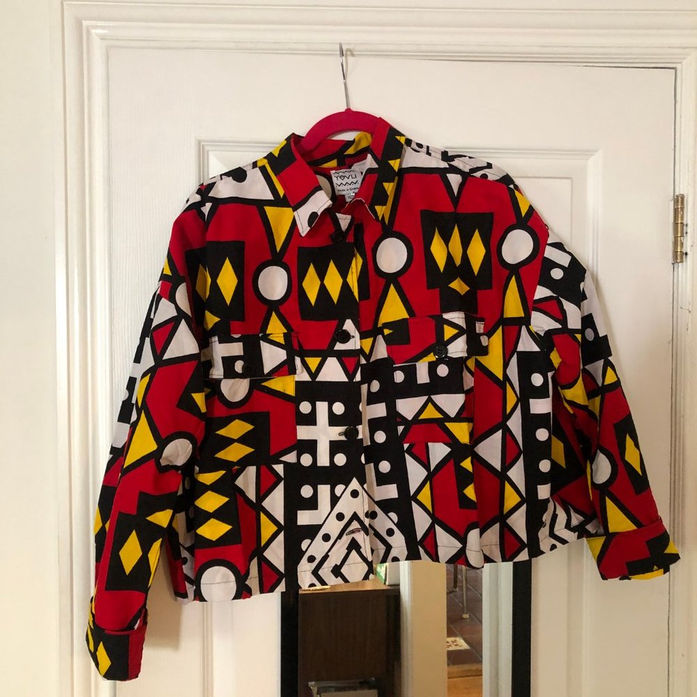NWT Yevu Crop Jacket in Geo sz XL - Picture 8 of 8